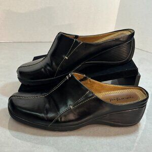 Natural Soul Naturalizer Black Leather Mule Clogs Comfort Shoes 8.5W